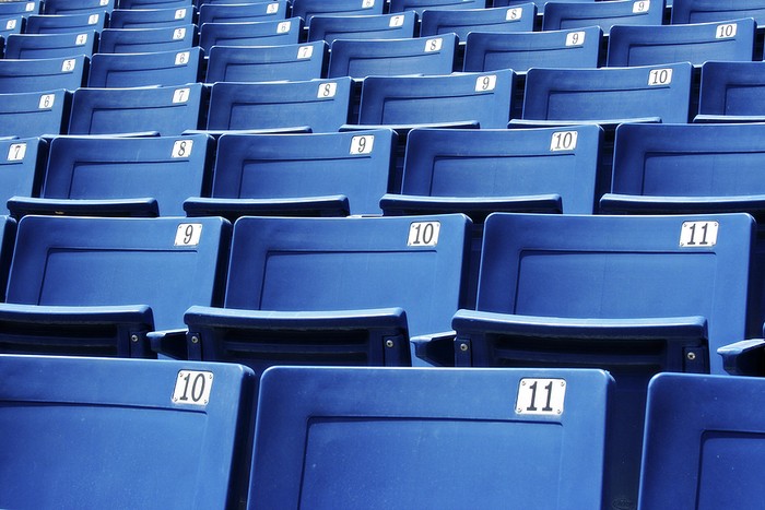 Blue Numbered Stadium Seats