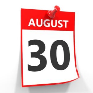 August 30th Date with Red Pin