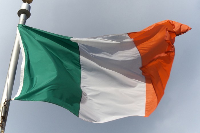 Ireland Flag Blowing in the Wind