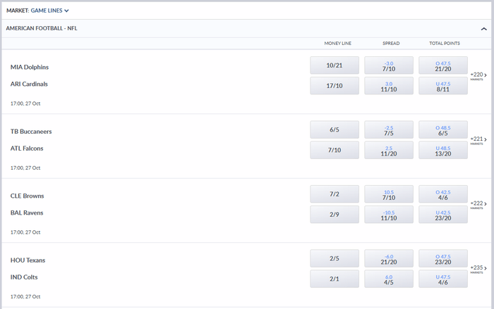 NFL Match Betting