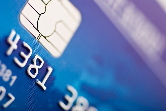 Blue Bank Card Close Up