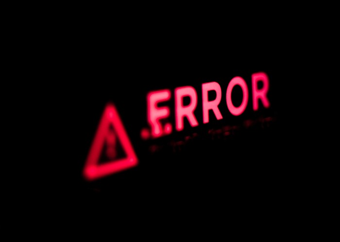 Red Computer Error Message