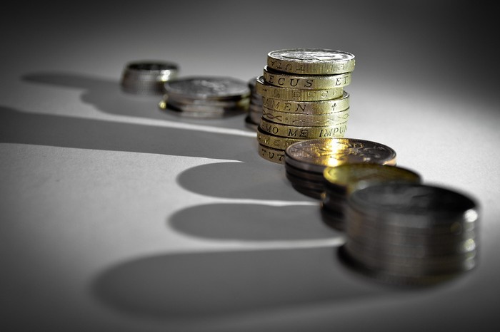 Coin Stacks Casting Shadows