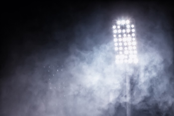 Football Floodlight Through Smoke