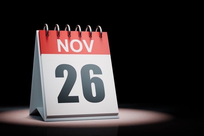 November 26th Calendar Under Spotlight