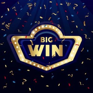 Big Win Message Against Dark Blue Background