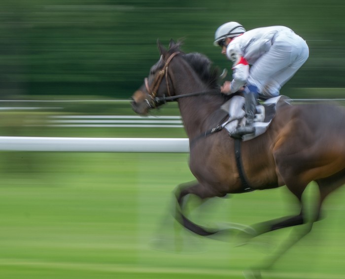 Isolated Motion Blurred Racehorse