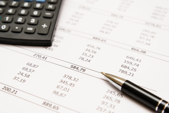 Balance Sheet with Black Pen and Calculator