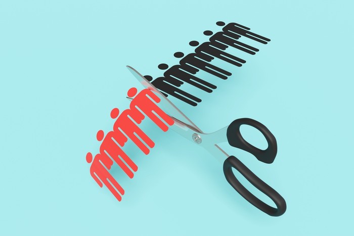 Staff Cuts Paper Silhouette