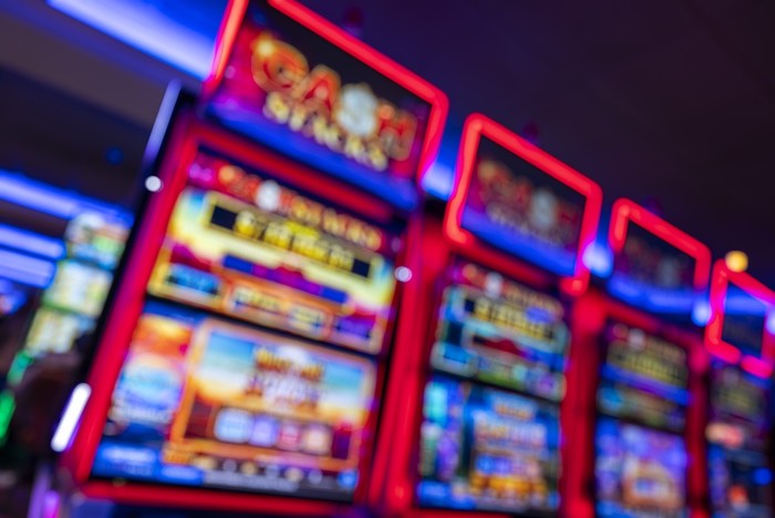 Blurred Row of Slot Machines
