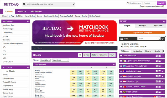 Betdaq Screenshot